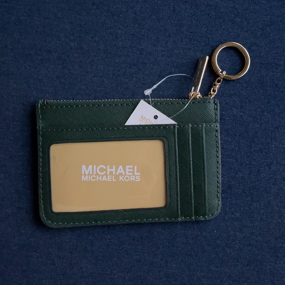 Michael Kors Jet Set Travel Small CoinPouch Wallet Racing Green - Picture 3 of 16